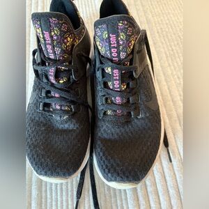 Nike Black Sneakers with Floral Accents